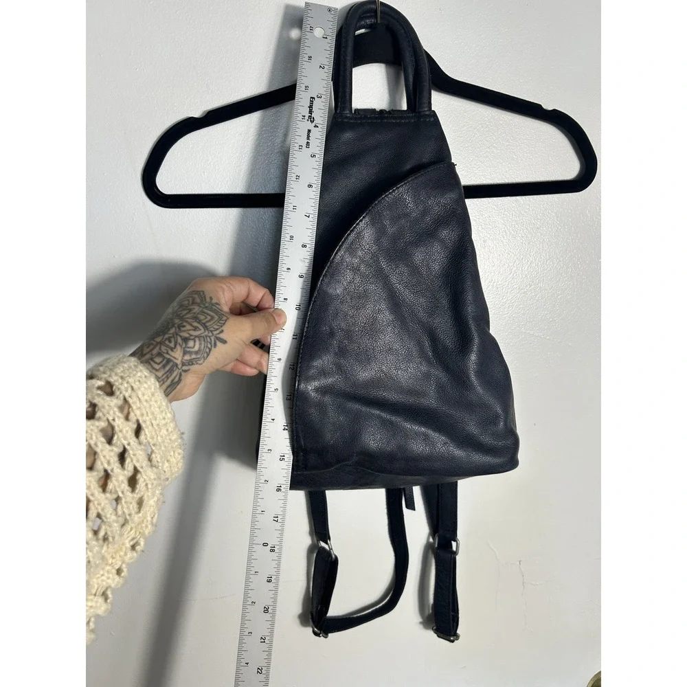 Free People Black Leather Backpack Satchel